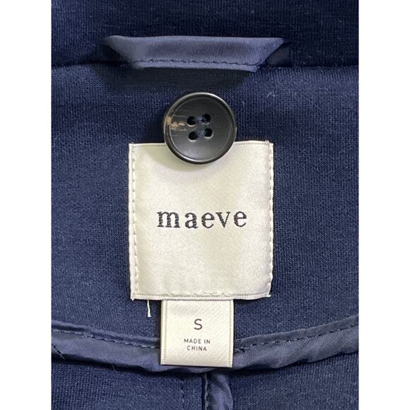 Maeve Navy Double Breasted Jacket Women’s Small Knit Peacoat Anthropologie - Picture 2 of 9